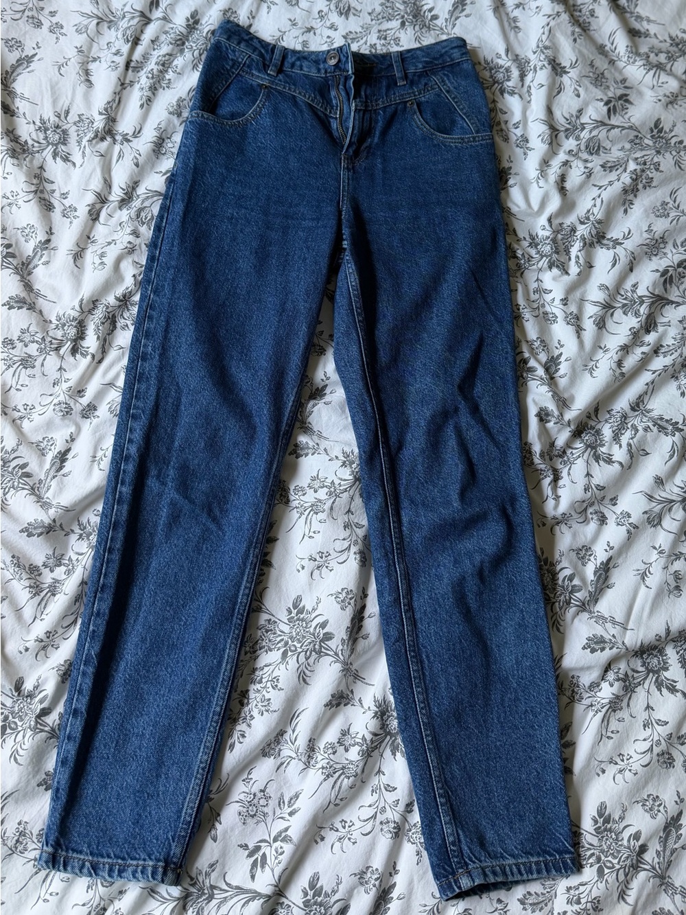 BDG Dark Blue High-Rise Straight Jeans